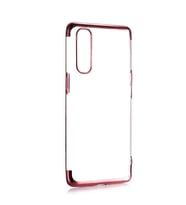 Oppo Reno 3 Pro Kılıf Zore Dört Köşeli Lazer Silikon Kılıf (Rose)