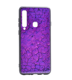 Galaxy A9 2018 Mermer Desenli Pane Silikon Kılıf (Mor)
