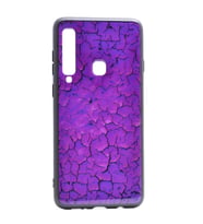 Galaxy A9 2018 Mermer Desenli Pane Silikon Kılıf (Mor)