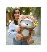 90 Cm Kapşonlu Uykumcuk Peluş Ayıcık Panda Uyku Arkadaşım (Kahverengi)