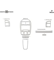 Meriç® Kia Cerato Sedan Ön Torpido Kaplama Maun 7 Parça 2007-› (Alüminyum)