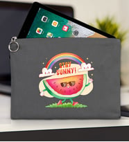 BK Gİft Yaz Temalı-7 Tablet Çantası 30x21cm(12 Renk Seçeneği), Ipad Çantası, Baskılı Tablet Kılıfı (Antrasit)