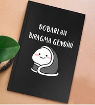 BK Gift Esprili Tasarım Serisi Sert Kapaklı Siyah Defter, Arkadaşa Hediye, Yeni İş Hediyesi, Doğum Günü Hediyesi, Anı Defteri (Model 11)