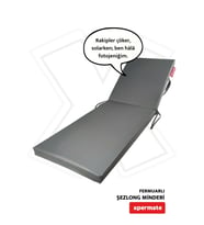 XPERMATE Ultra Kalın Şezlong Minderi Fermuarlı Su itici Kumaş Katlanır Şezlong Minderi Katlanabilir Plaj Minderi 60x180x7 (Antrasit)