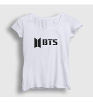 Presmono Kadın Sarı Logo Bts T-Shirt 22352tt (Beyaz)