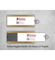 Okul Sınıf Kapı İsimliği Kapı ve Duvar Tipi Kolay Değiştirilebilir A4 1/3 Föylük (Gold)