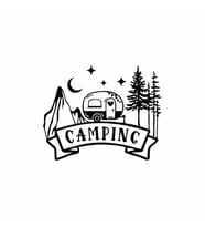 Camping Araba Sticker  siyah 20x15 CM (Siyah)