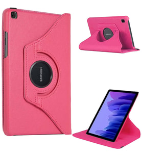 Samsung Galaxy Tab A7 SM T500 10.4 inç Döner Standlı Tablet Kılıfı (Pembe)
