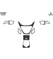 Meriç® Hyundai Elantra Ön Torpido Kaplama Maun 9 Parça 2012-2016 (Karbon)
