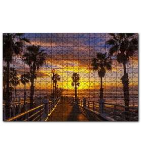 Cakapuzzle Kaliforniya San Diego Okyanusta Günbatımı ve Bulutlar  Puzzle Yapboz MDF (Ahşap) (1000 Parça)