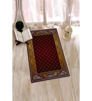 EVDEYA Dijital Baskılı Kaymaz Taban Yıkanabilir Namazlık Seccade 70x130, SECCADE-22-GRİ, (Kırmızı)