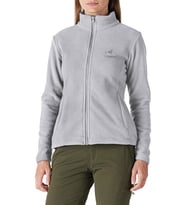 GENIUS Kadın Tam Fermuarlı Kalın Outdoor Polar Ceket RENKLİ-TAM (Gri)