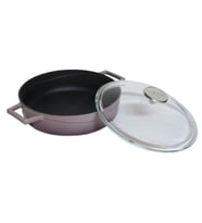 Lava Döküm Çok Amaçlı Yayvan Tencere. Glaze Serisi Çap(Ø)28cm. (Mor)