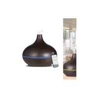 Hava Nemlendirici 7 Led Işıklı Aromatik Oda Kokusu 550 Ml Gümüş Renk Aroma Difüzörü Buhar Makinesi Kumandalı (Kahverengi Koyu)