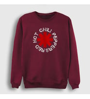 Presmono Unisex Beyaz Logo V2 Red Hot Chili Peppers Sweatshirt 107801tt (Bordo)