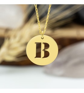 Kişiye Özel 925 Ayar Gümüş Harf Kolye (Gold)