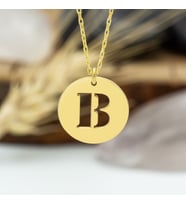 Kişiye Özel 925 Ayar Gümüş Harf Kolye (Gold)