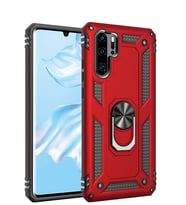 Microsonic Huawei P30 Pro Kılıf Military Ring Holder (Kırmızı)