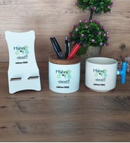 Makine Mühendisi Hediye Sepeti Kupa Bardak T Kulplu, Kalemlik ve Ahşap Telefon Standı Mühendisler Günü Hediyesi (Model 3)