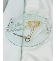 Radiant Gümüş Çiftcam Söz Tepsisi (Gri)