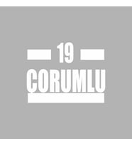 19 Çorumlu Araba Sticker siyah 16x9 CM (Beyaz)