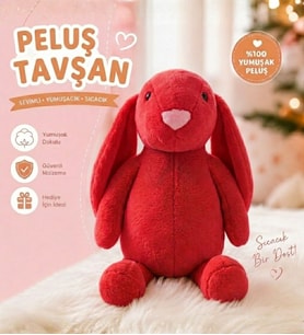 Uzun Kulak Uyku Arkadaşım Bunny Peluş Tavşan 65 cm - Çocuğunuzun Uyku Arkadaşı (Mercan)