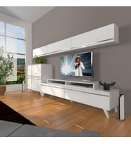 Decoraktiv Ekoflex 8 Mdf Retro Tv Ünitesi Tv Sehpası (Beyaz)