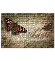Cakapuzzle Aşk Yazılı Kelebekler  Puzzle Yapboz MDF (Ahşap) (500 Parça)