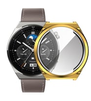 Ally Huaewei Watch GT 3 Pro 46mm Kilif 360 Full Koruma Ultra Ince Silikon Kilif (Gold)