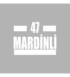 47 Mardinli Araba Sticker siyah 16x9 CM (Beyaz)