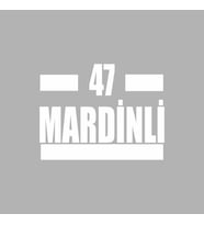 47 Mardinli Araba Sticker siyah 16x9 CM (Beyaz)