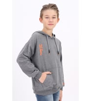 Toontoy Erkek Çocuk Nakışlı Sweatshirt (Antrasit Melanj)