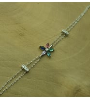 Çiçek Gümüş Bileklik (Rose)