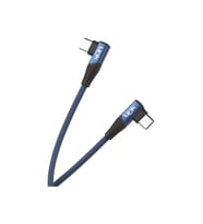 LİNKTECH K595 Safe Usb-C - Type-C USB 60W 90 Derece Şarj Kablosu (Mavi)