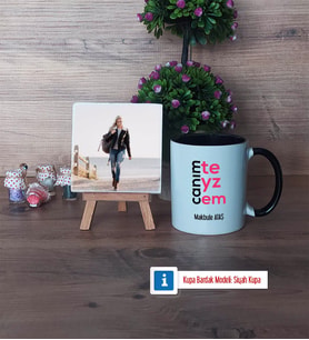 Teyzeye Hediye Fotoğraflı Dekoratif Taş, Kupa Bardak Beyaz Hediye (Model 11)