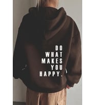 Do What Baskılı Oversize Sweatshirt (Kahverengi)