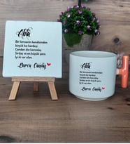 Ablaya Hediye Seti Kupa Bardak T Kulplu ve Dekoratif Taş Ablaya Doğum Günü Hediyesi (Model 7)
