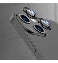 Uyumlu Model Apple iPhone 13 Mini Kamera Lens Koruyucu Çerçeveli Koruyucu CL-07 (Siyah)