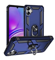 Samsung Galaxy A05 Uyumlu Kılıf Standlı Manyetik Yüzüklü Military Magnetic Ring Polycarbonate and TPU Case (Lacivert)