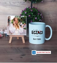 Eczacı Fotoğraflı Dekoratif Taş, Kupa Bardak Beyaz Hediye (Model 1)