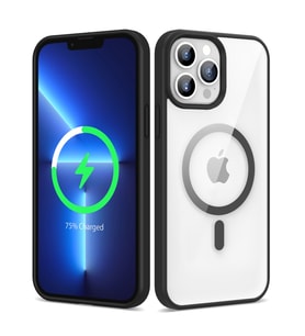 Apple iPhone 13 Pro Max Kılıf Magsafe Wireless Şarj Özellikli Silikon Zore Ege Kılıf (Siyah)