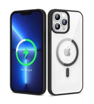 Apple iPhone 13 Pro Max Kılıf Magsafe Wireless Şarj Özellikli Silikon Zore Ege Kılıf (Siyah)