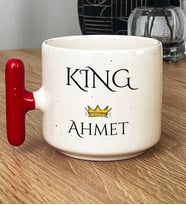 Kişiye Özel King Hediye T Kupa Bardak Sevgiliye Hediye (Kırmızı)