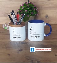 Eşe Hediye Kalemlik, Kupa Bardak T Kişiye Özel Hediye (Model 6)
