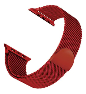 Microsonic Apple Watch Series 10 42mm Kordon Luxe Metal Twist Iridescent (Kırmızı)