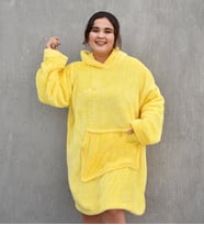 Welsoft Peluş Polar Giyilebilir Battaniye Pijama (Sarı)