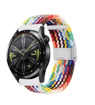 Sneezy Honor Magic Watch 2 Watch Magic Watch Gs3 22mm Uyumlu Metal Klips Solo Fiberlink Örgü Kordon (Rainbow)