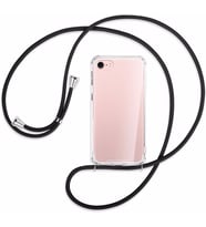 Apple iPhone SE 2020 Şeffaf Boyun Omuz Askılı İpli Kılıf (Beyaz)