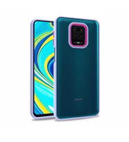 Xiaomi Redmi Note 9S Kılıf Kamera Nikelaj Kenar Renkli Kapak (Lila)