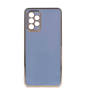 Samsung Galaxy A23 Kılıf Kenarları Gold Kamera Korumalı Renkli Pastel Silikon Açık Yeşil BARK (Açık Mavi)